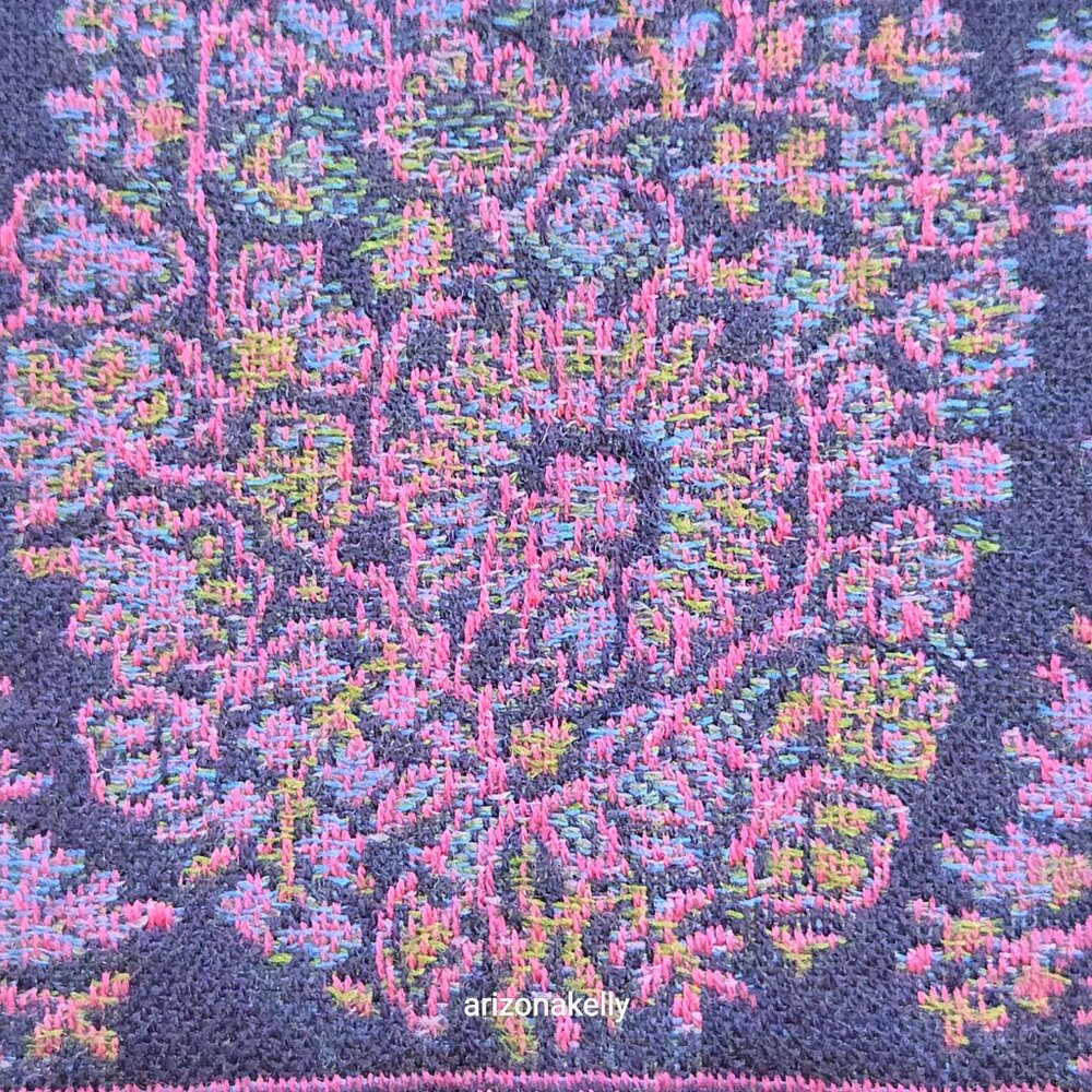 Petrusse Paris Wool Lightweight Purple Jacquard Embroidered Scarf - Picture 7 of 10